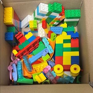 Box of Colorful Building Blocks Set for Kids with Marble run - toddler toy